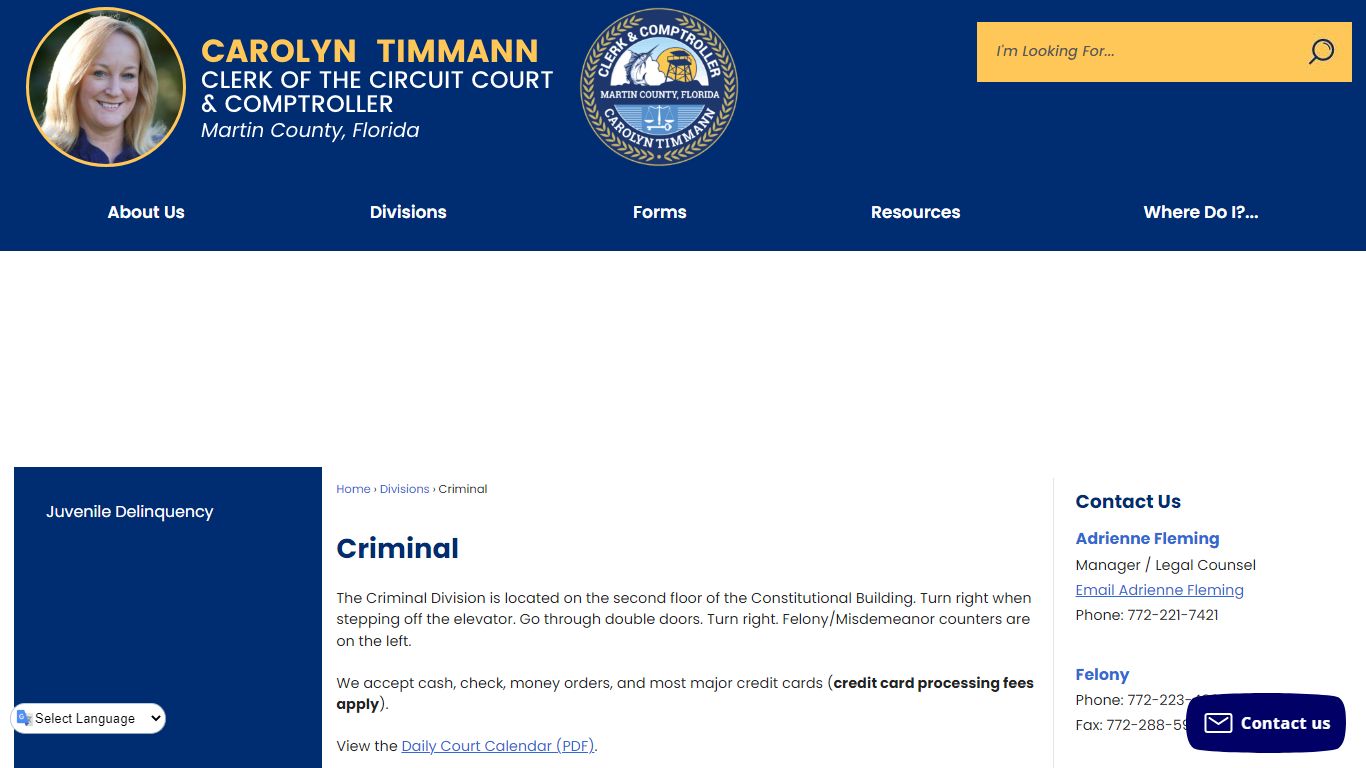 Criminal | Martin County Clerk