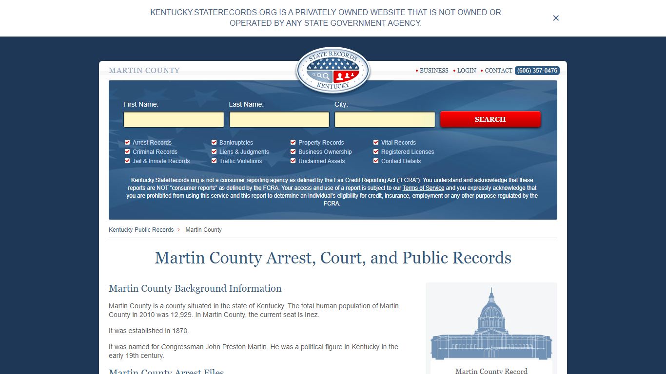 Martin County Arrest, Court, and Public Records